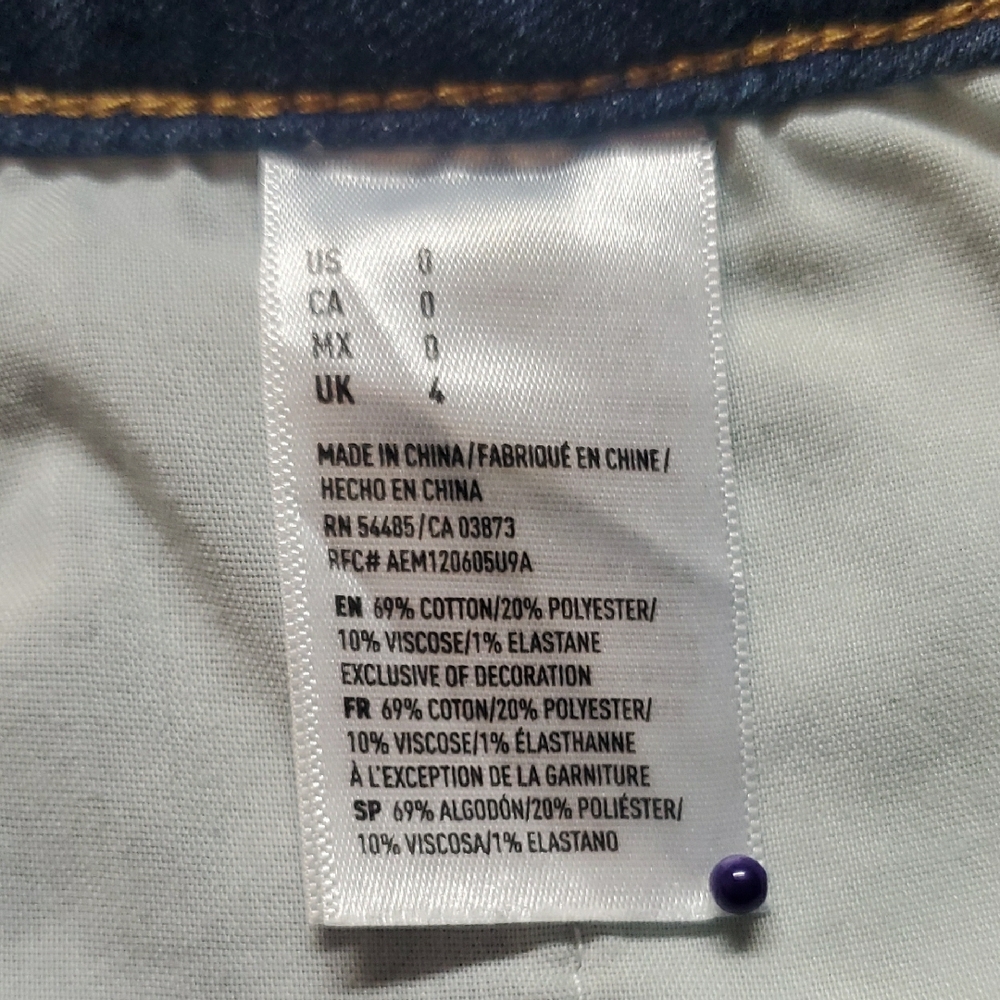 American Eagle Outfitters Denim Button-Front Women's Denim Mini Skirt Size 0 - Picture 3 of 6